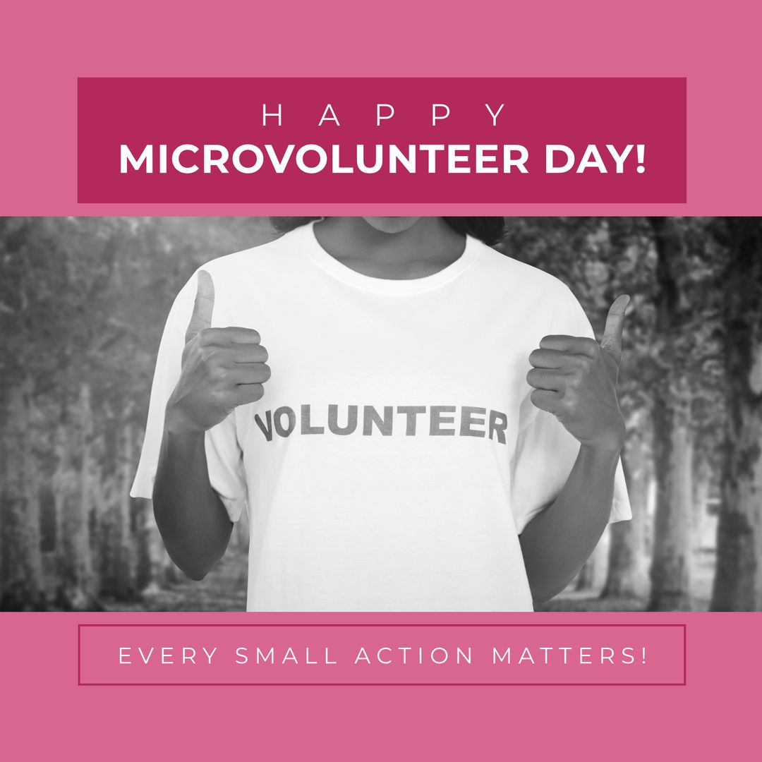 Celebrating Microvolunteer Day with Supportive Volunteer Thumbs Up - Download Free Stock Templates Pikwizard.com