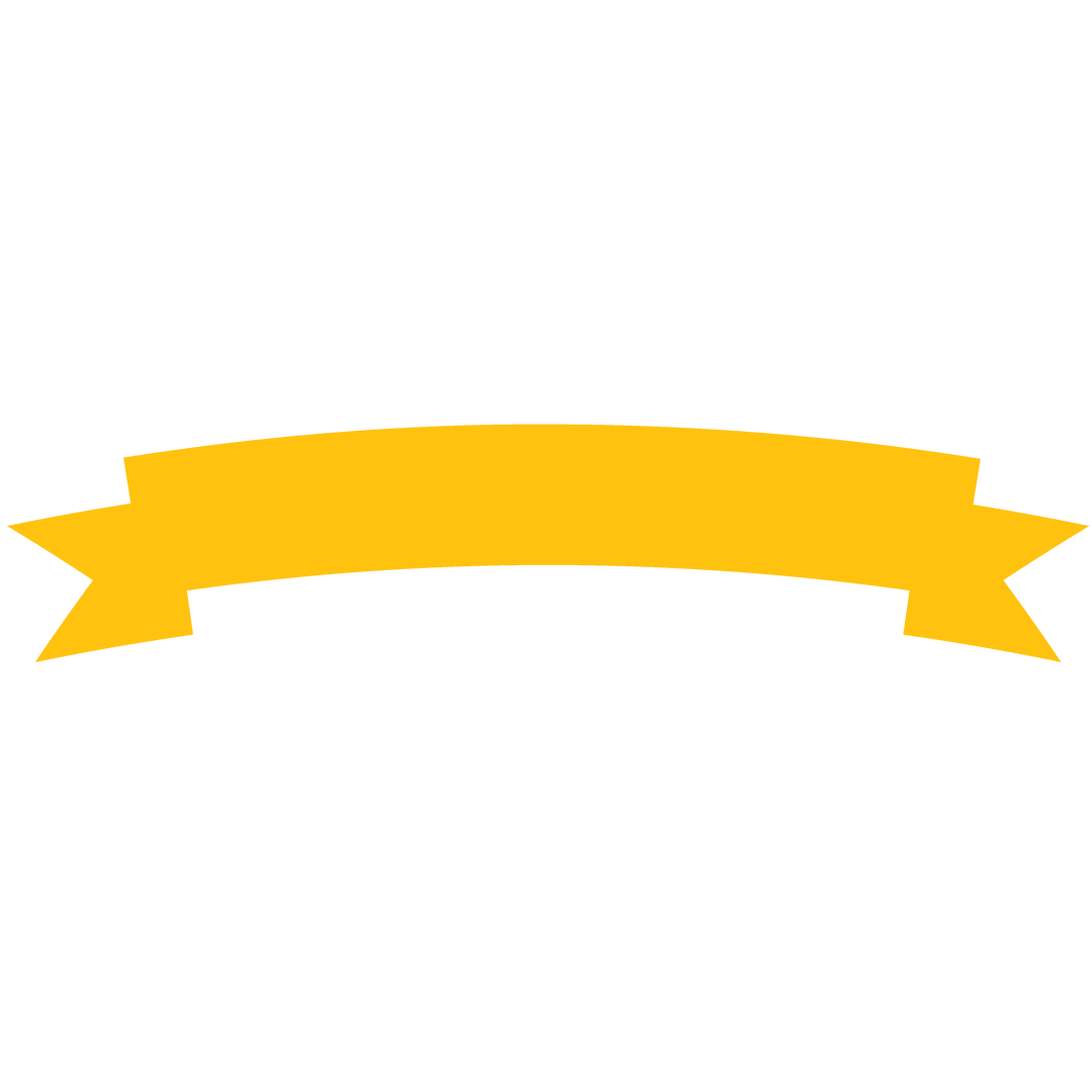 Yellow Ribbon Banner on Transparent Background