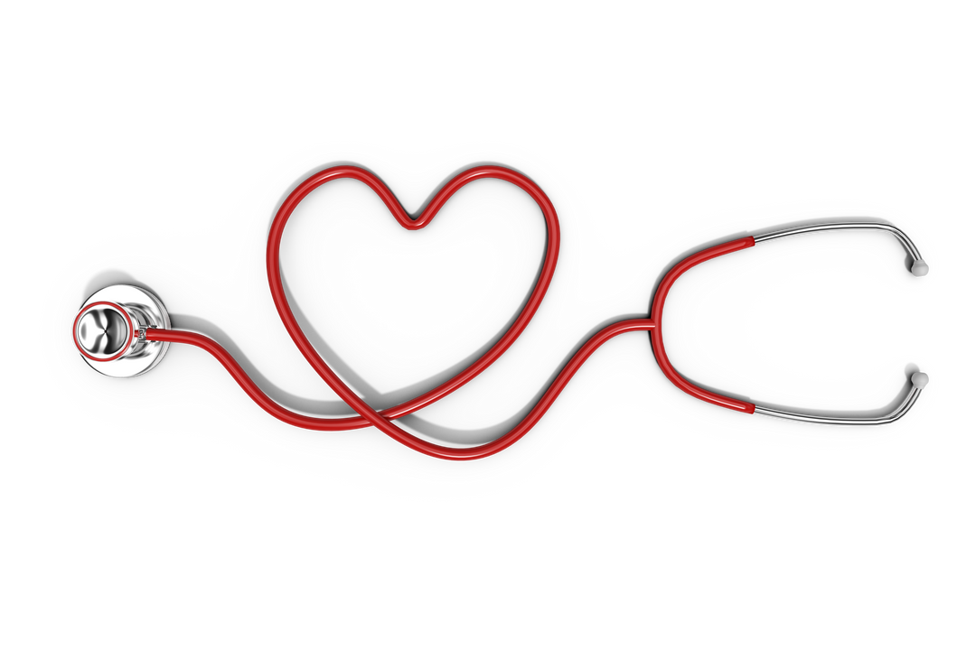 Red Stethoscope Shaped as Heart on Transparent Background for Medical and Love Themes - Download Free Stock Images Pikwizard.com