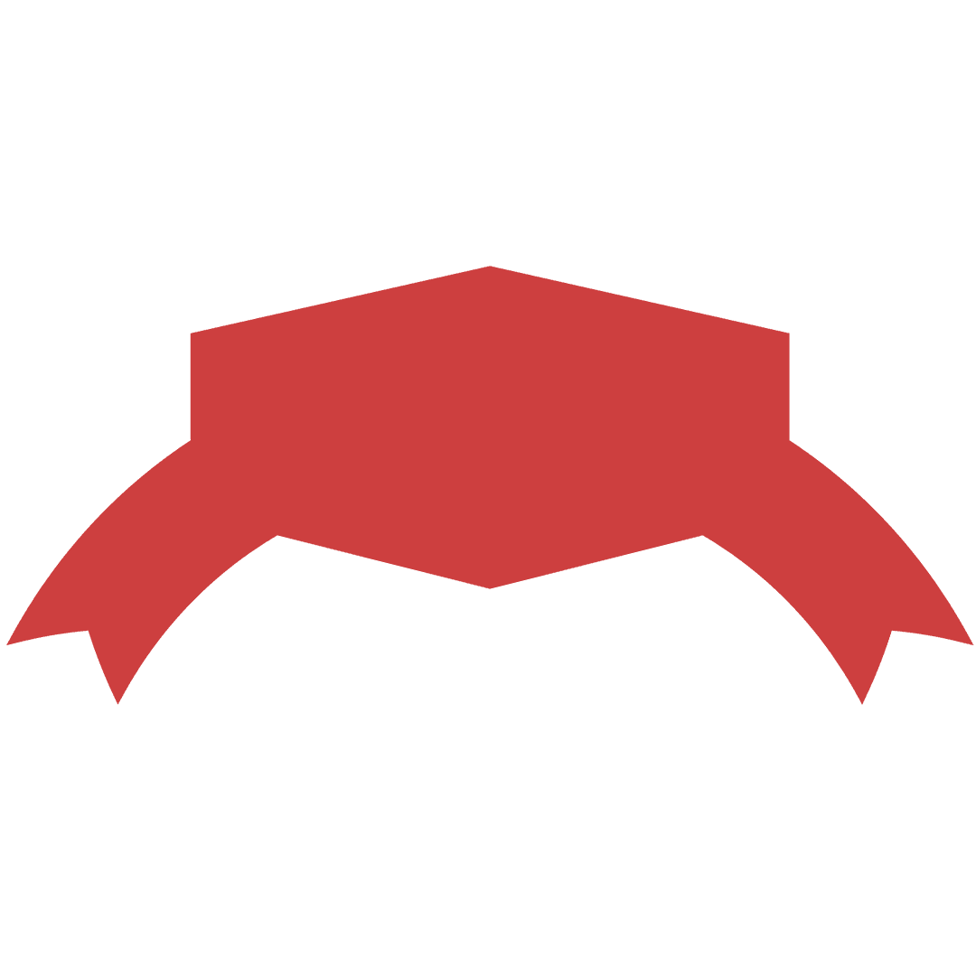 Red Geometric Badge on Transparent Background