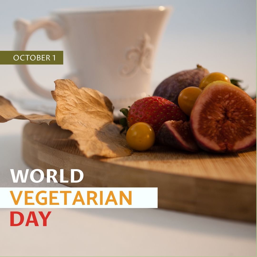 Fruits and Cup Commemorating World Vegetarian Day