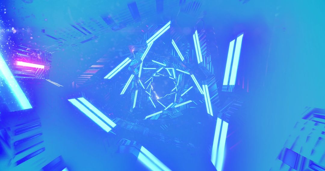 Futuristic Digital Data Processing and Light Illumination