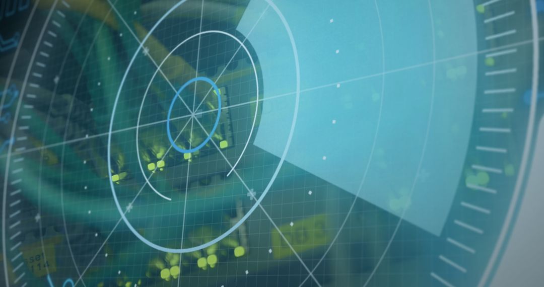 Futuristic Digital Interface with Radar Scan Overlay