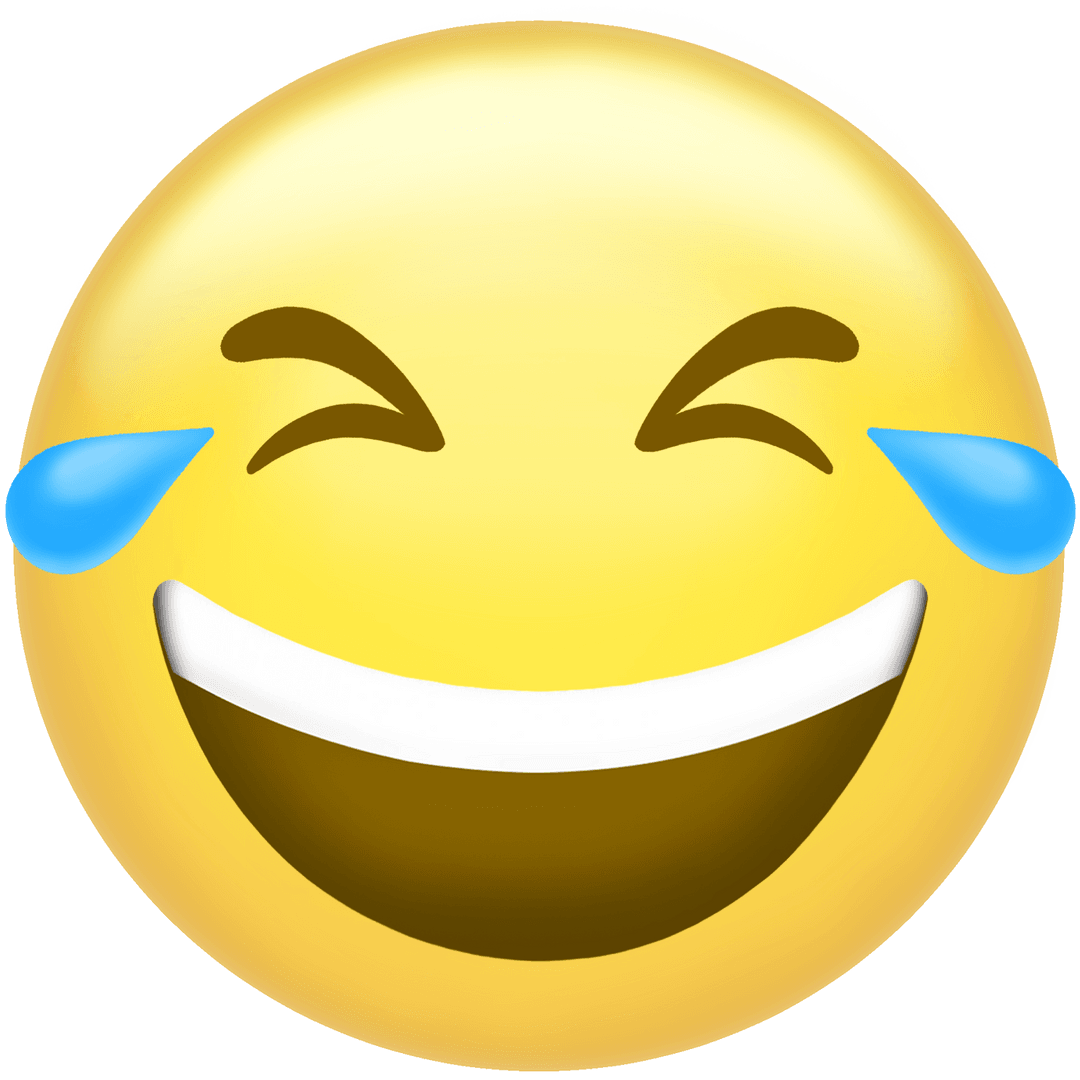 Laughing Tears of Joy Emoji on Transparent Background