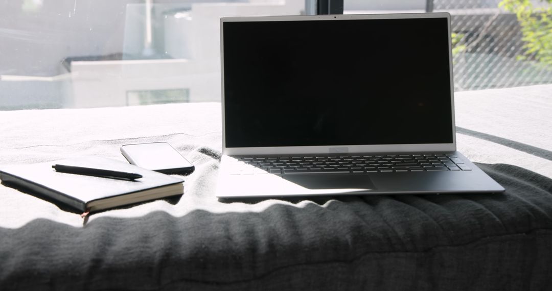 Modern Minimalist Workspace with Laptop