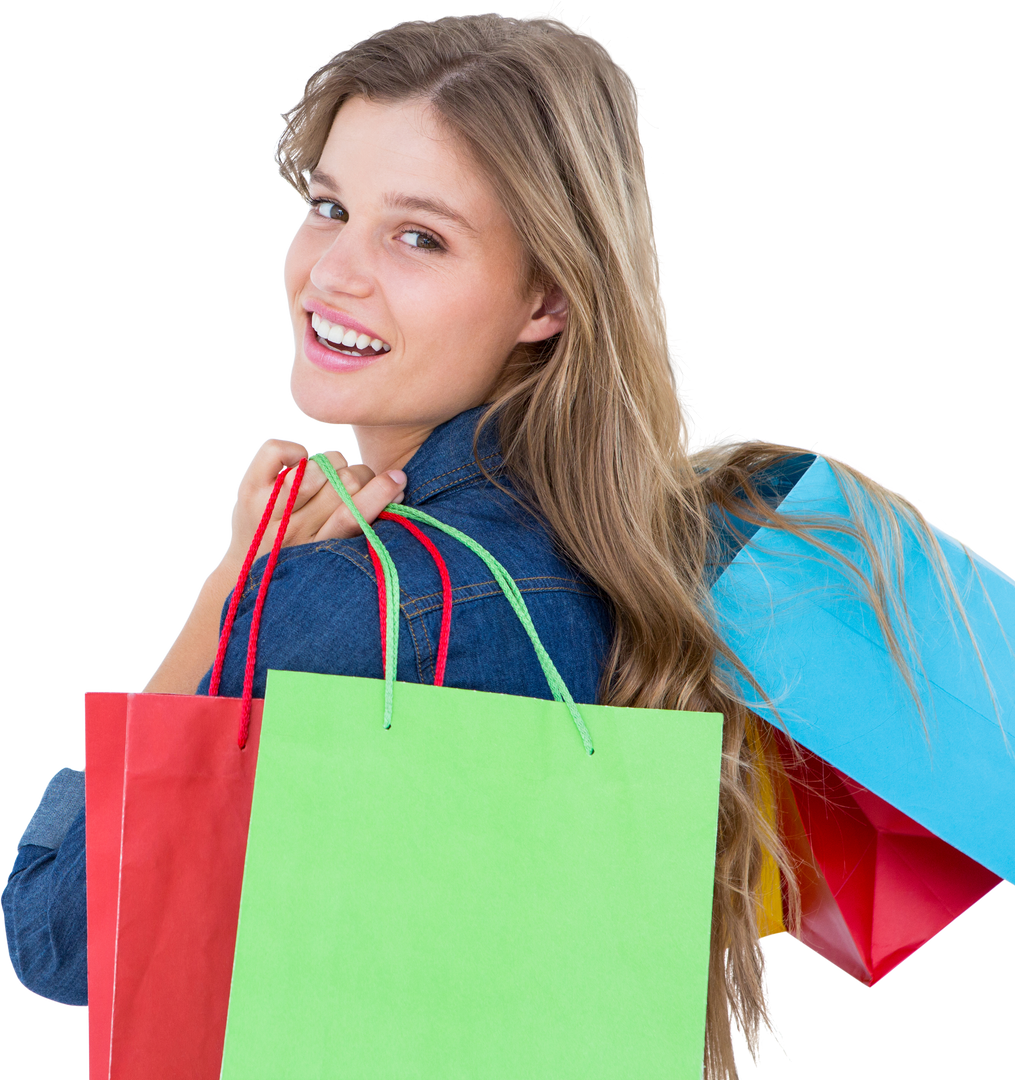 Smiling Woman Holding Colorful Shopping Bags Transparent Background - Download Free Stock Images Pikwizard.com