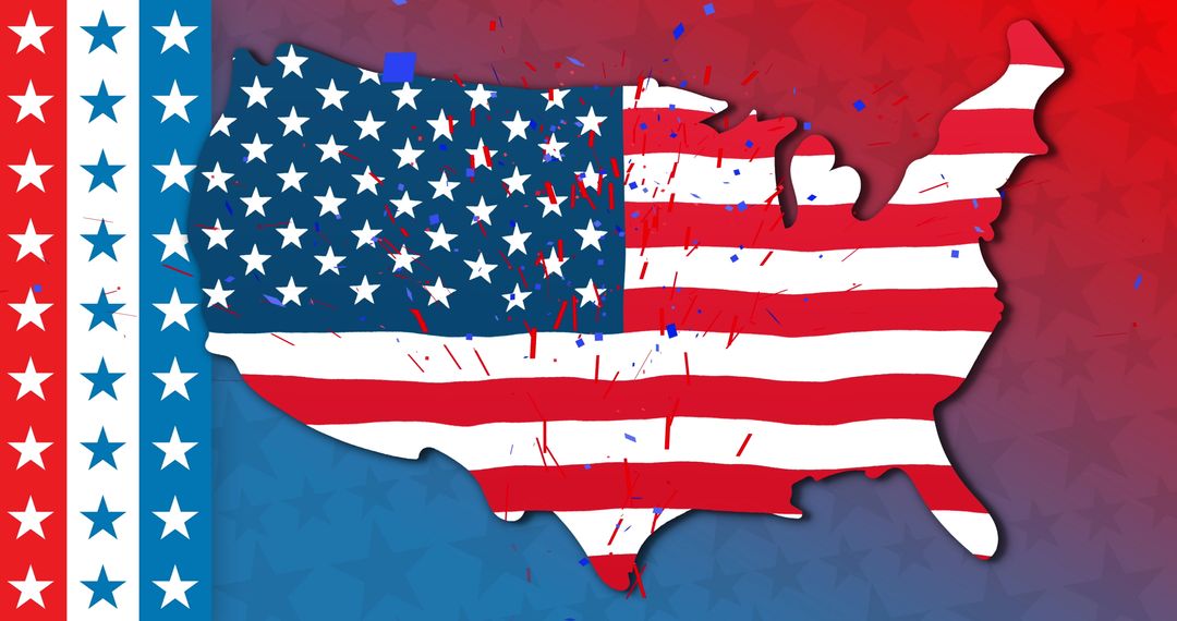 American Gratitude Celebration with Flag Map of USA