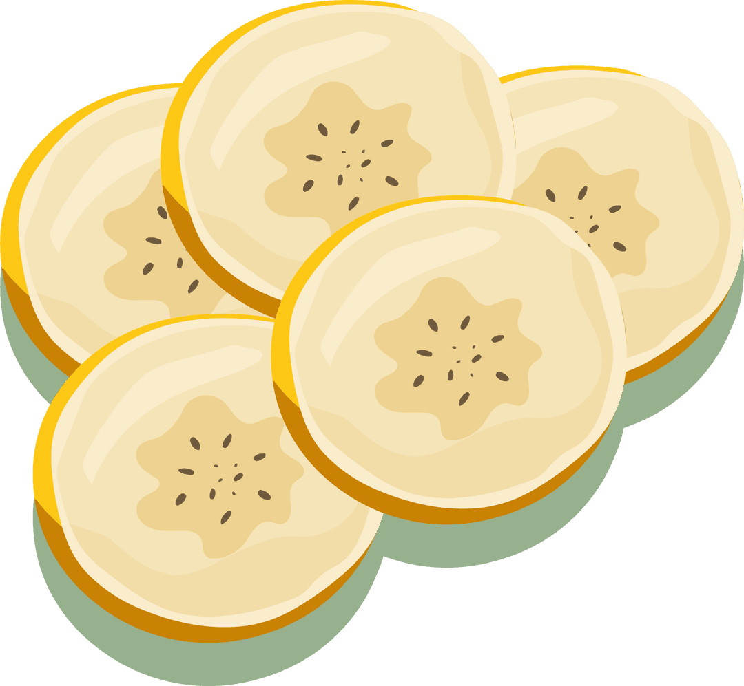 Transparent Slices of Banana with Star Patterns on Seamless Background