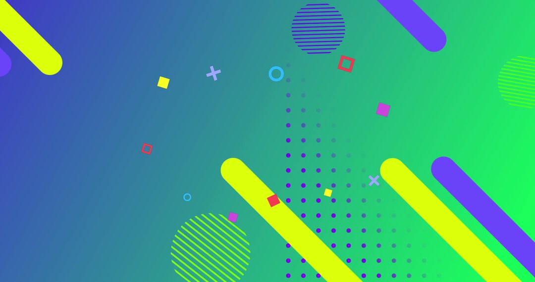 Dynamic Abstract Shapes on Blue and Green Gradient