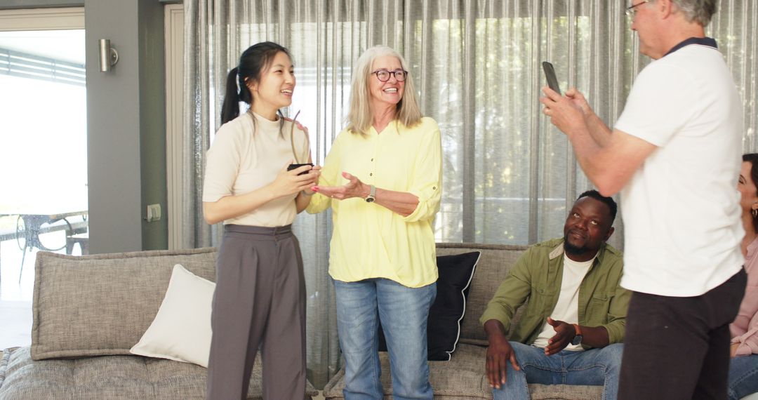 Therapist Awarding Statue to Diverse Patient in Group Therapy Session