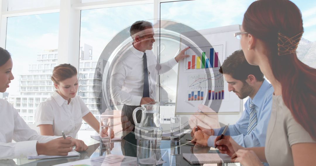 Business Meeting Merges with Time Management Concept