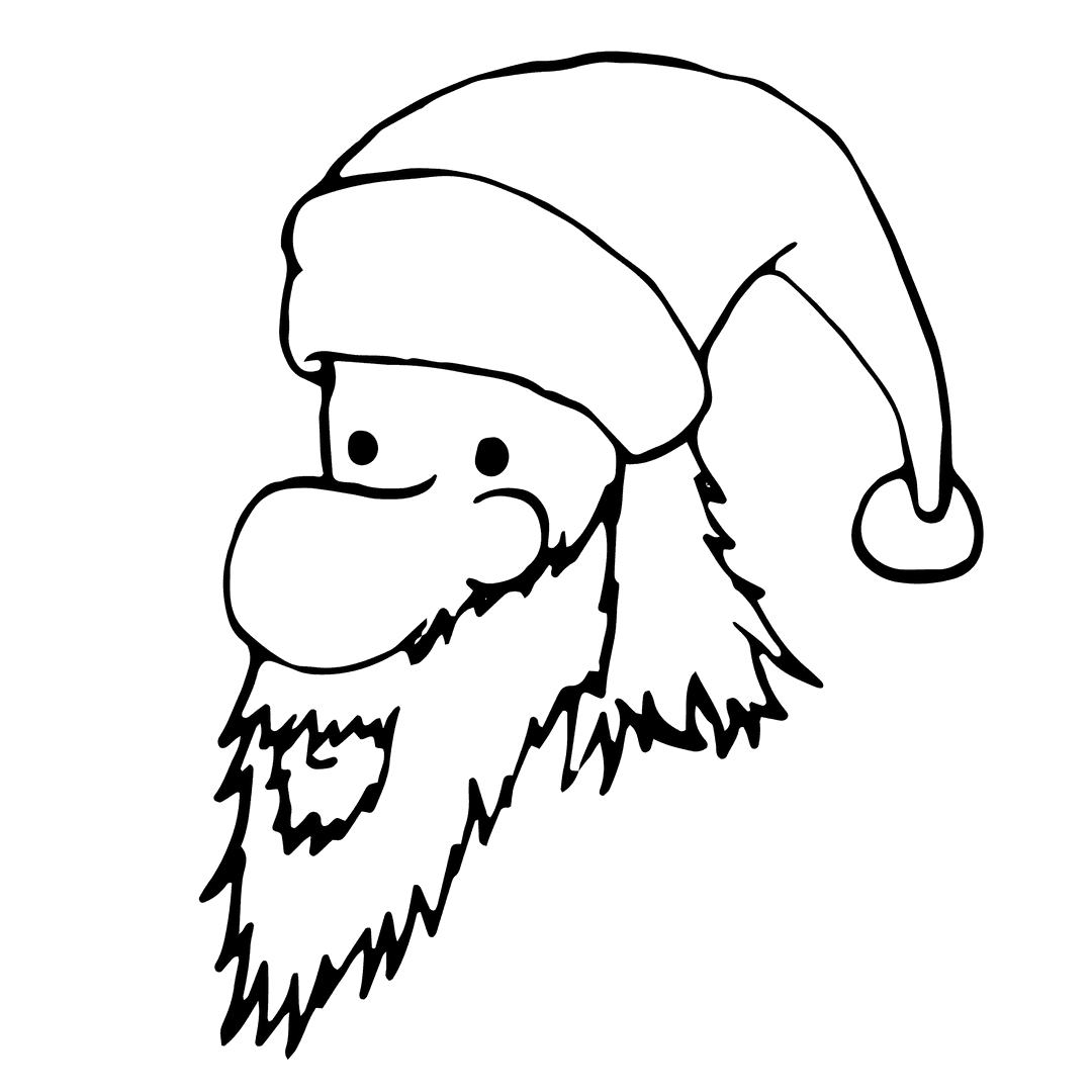 Smiling Santa Claus Character on Transparent Background