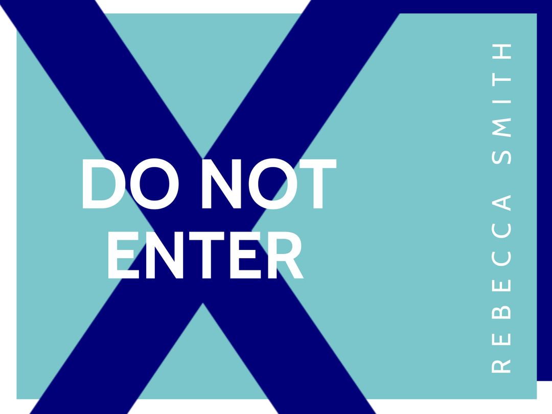 Bold Do Not Enter Sign Design with Blue Accents