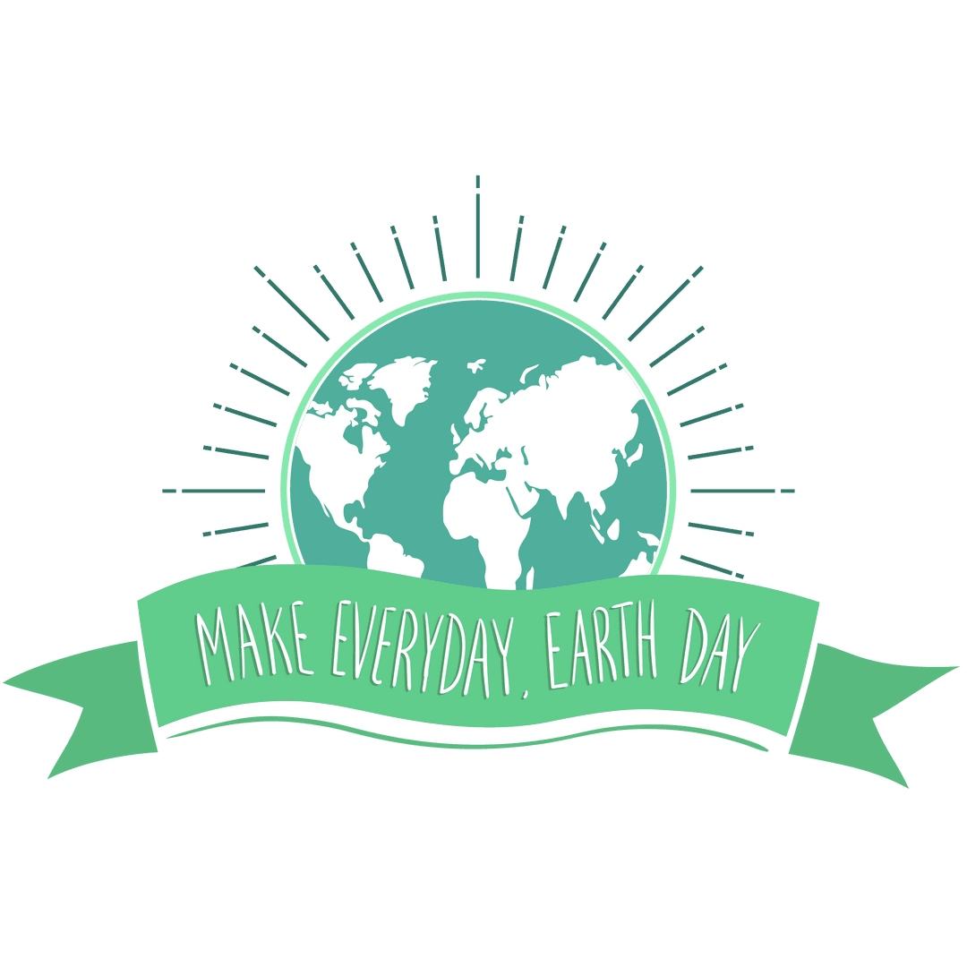 Make Everyday Earth Day Digital Globe Design with Transparent Background