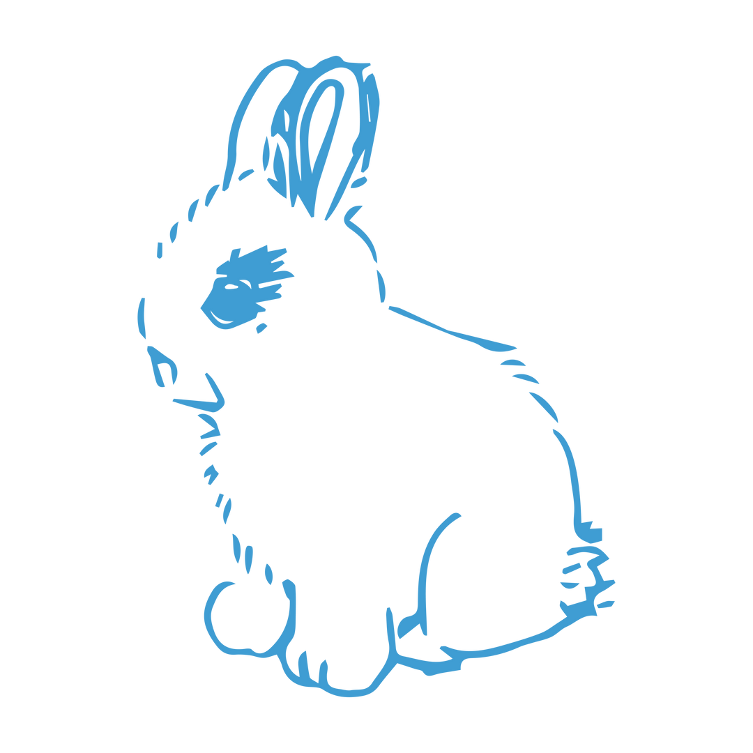 Transparent Digital Illustration Blue Rabbit on Transparent Background - Download Free Stock Images Pikwizard.com