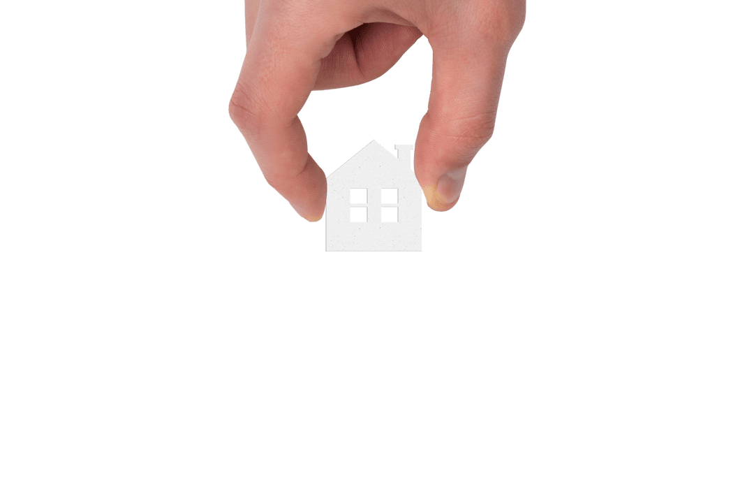 Hand Holding White House Icon with Transparent Background