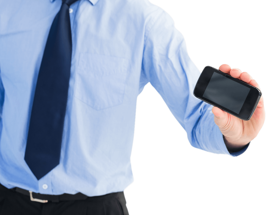 transparent businessman hand holding phone displaying empty screen - Download Free Stock Images Pikwizard.com