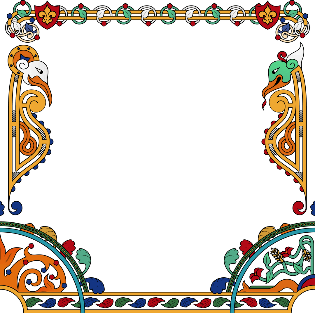Lavish Ornamental Frame Medieval Knotwork Transparent Background