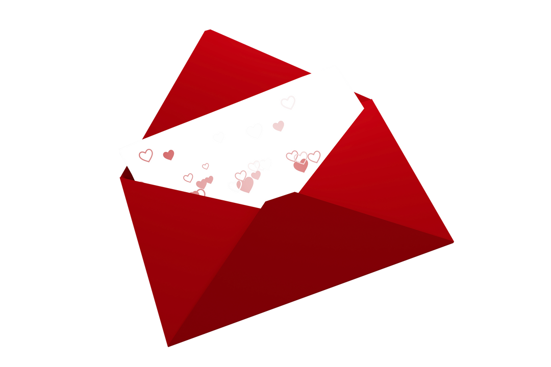 Red Envelope and Love Letter with Small Hearts on Transparent Background - Download Free Stock Images Pikwizard.com