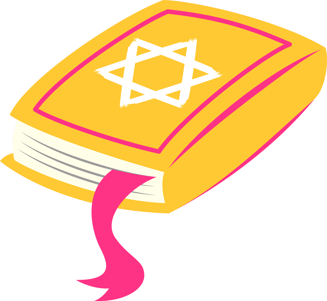 Sacred Simple Book with Star of David on Transparent Background