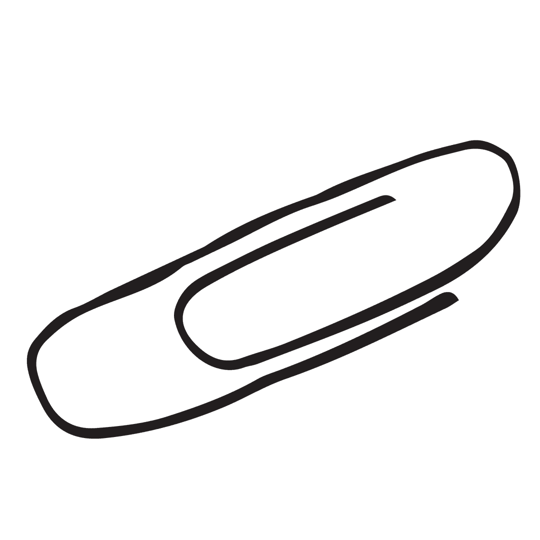 Simple Paper Clip Icon on Transparent Background