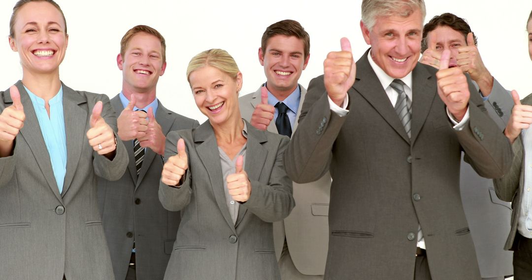 Diverse Business Team Giving Thumbs Up with Smiles - Free Images, Stock Photos and Pictures on Pikwizard.com