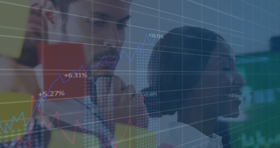 Business Professionals Analyzing Financial Data with Growth Charts - Free Images, Stock Photos and Pictures on Pikwizard.com