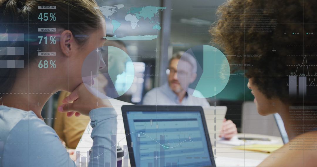 Multicultural Team Collaborating on Digital Data Analysis