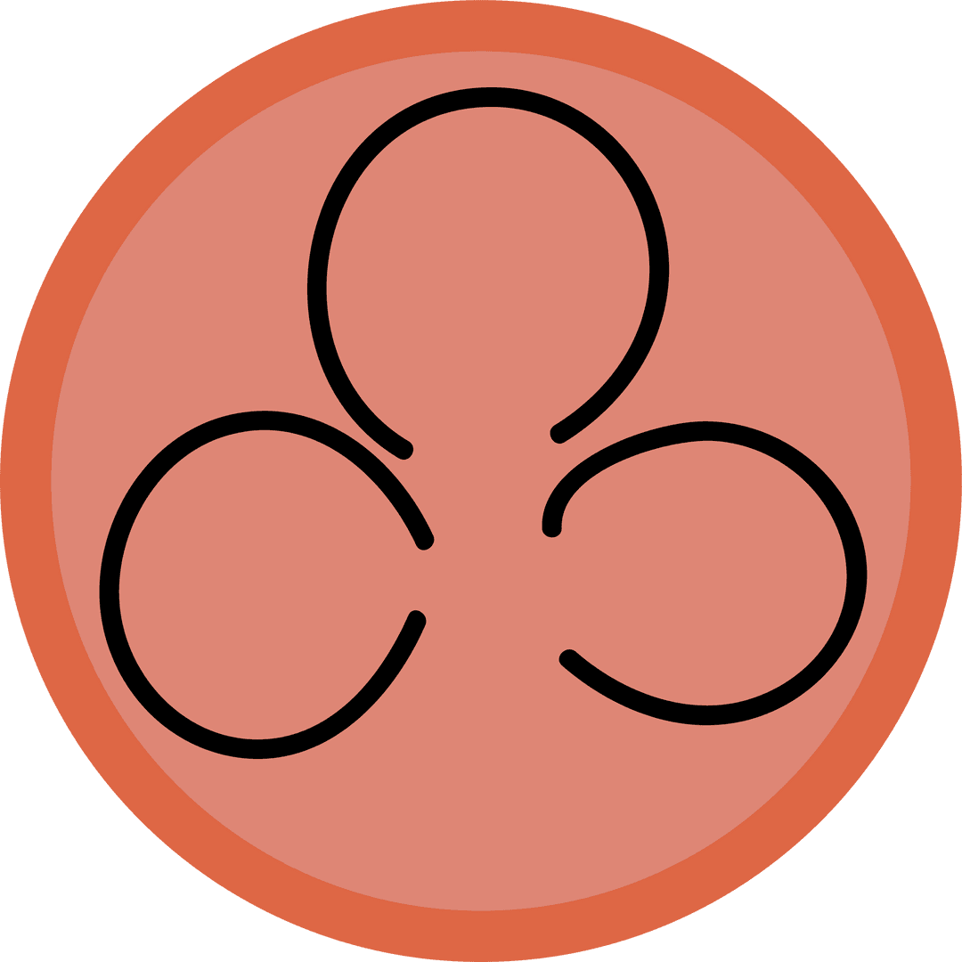 Modern Geometric Emblem with Orange Ring on Transparent Background