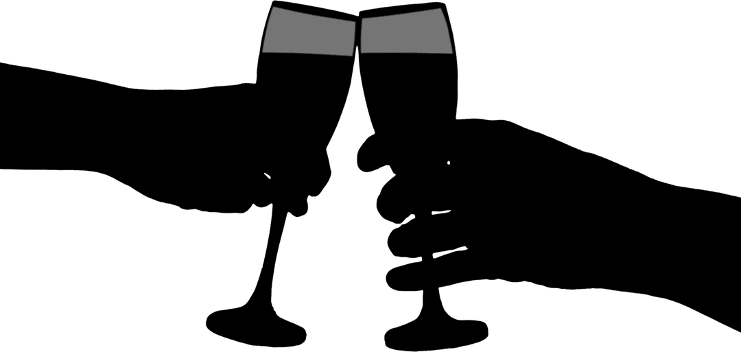 Two Hands Toasting with Drinks on Transparent Background