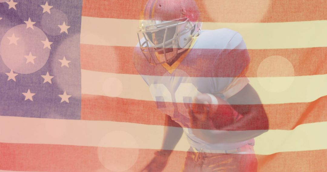 Caucasian American Football Player Overlaid on USA Flag - Free Images, Stock Photos and Pictures on Pikwizard.com