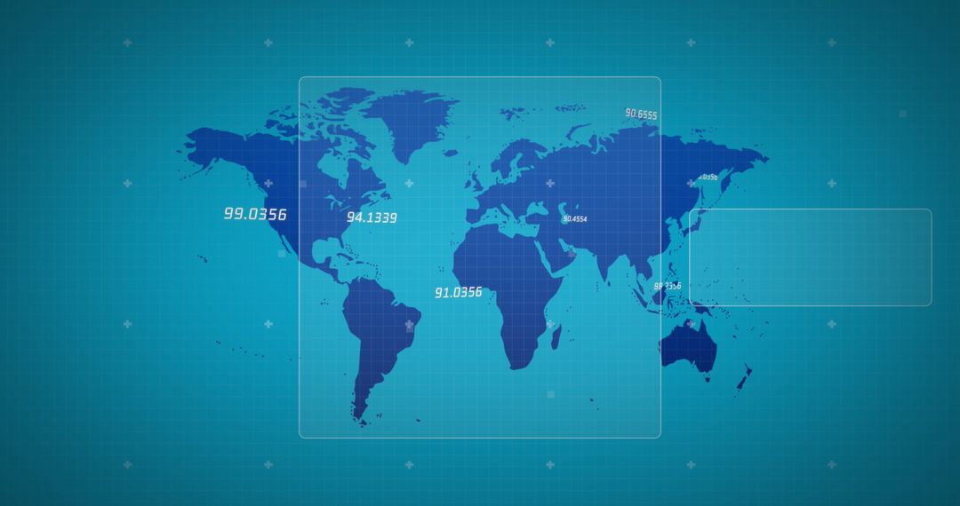 Digital World Map with Technology Interface Design