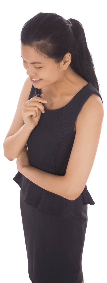 Transparent Image of Smiling Asian Businesswoman