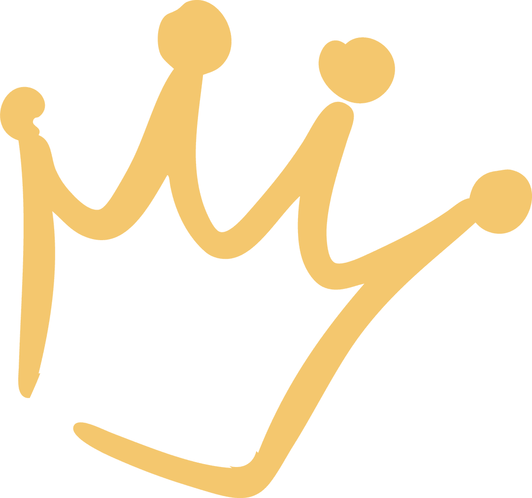 Golden Stylized Crown Emblem on Transparent Background