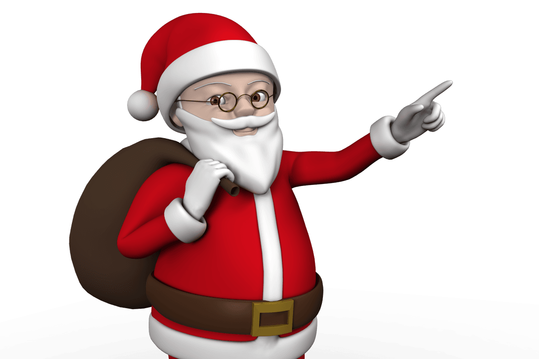 Festive Santa Claus Illustration with Transparent Background