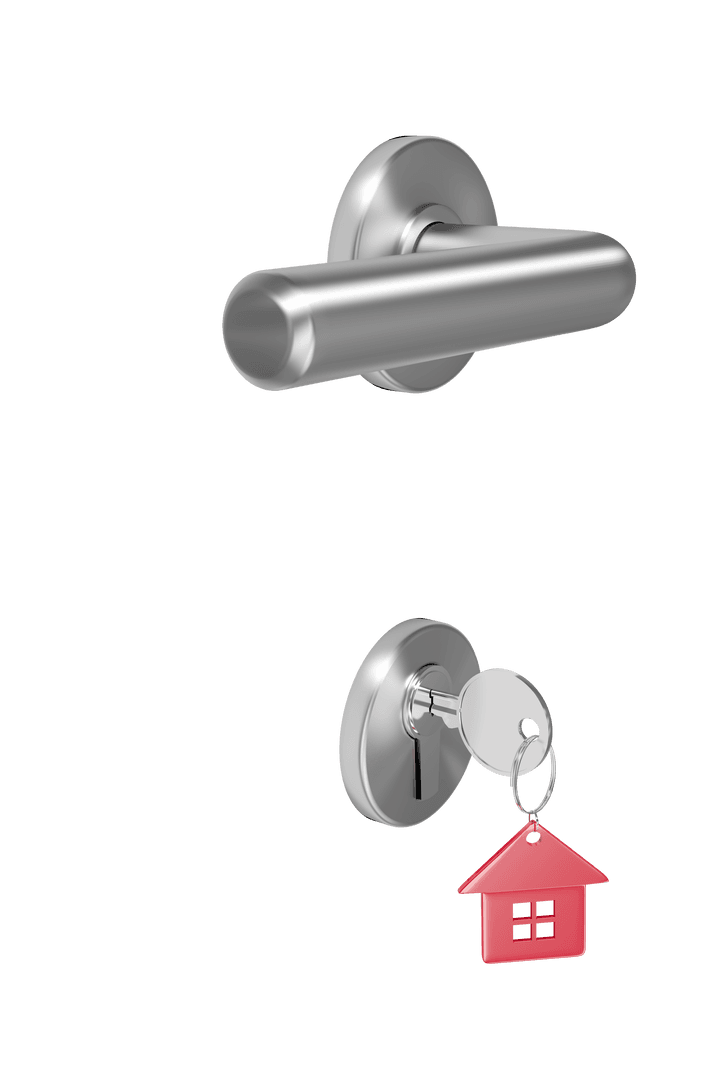 Transparent Handle and Lock with Key Entry Symbolizing Home Access - Download Free Stock Images Pikwizard.com