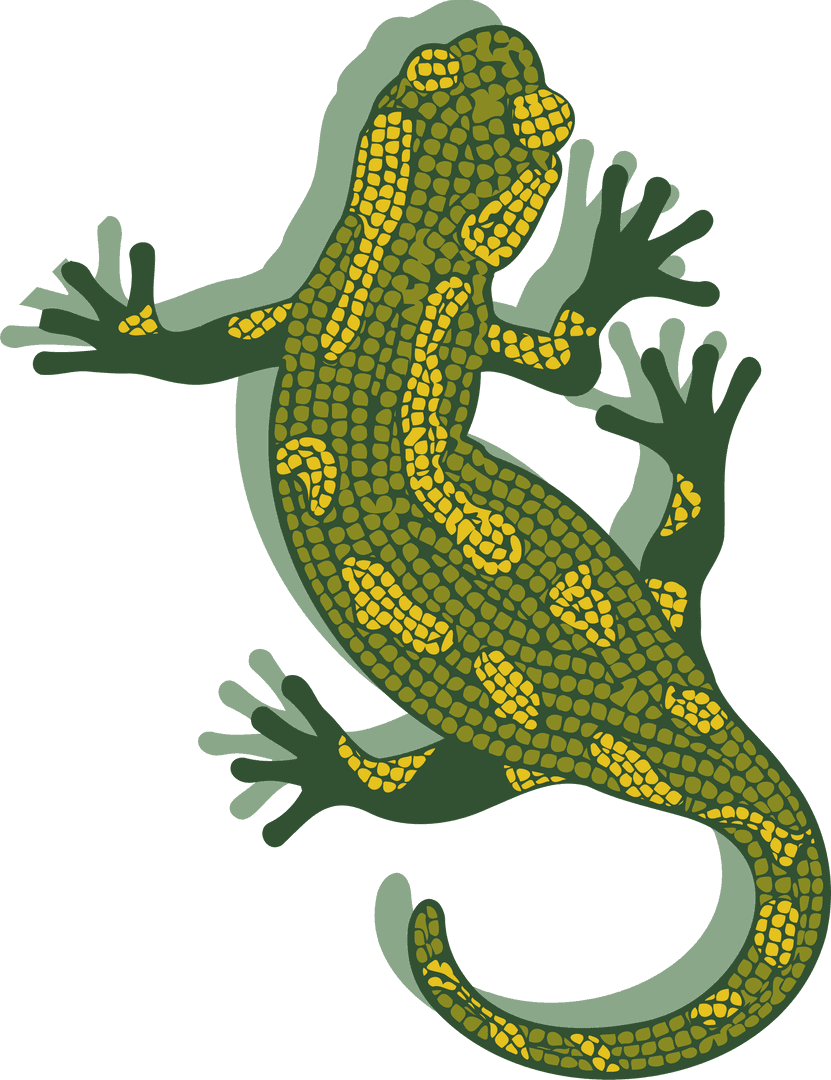Vibrantly Patterned Gecko on Transparent Background