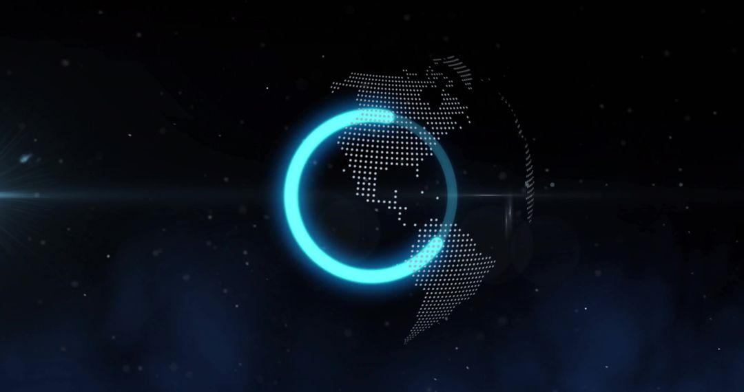 Digital Globe with Futuristic Progress Ring in Space