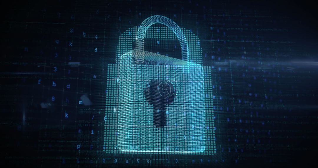 Digital Security Concept with Data Computing Lock Icon