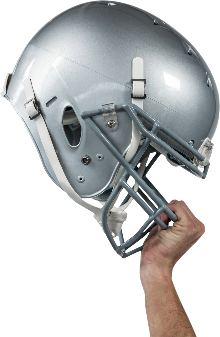 Transparent American Football Helmet Held Up by Hand Close-Up - Download Free Stock Images Pikwizard.com