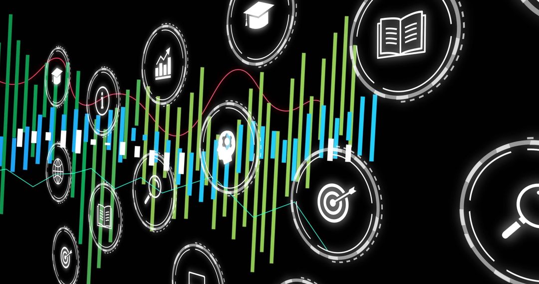 Futuristic Business and Technology Interface with Data Graphs