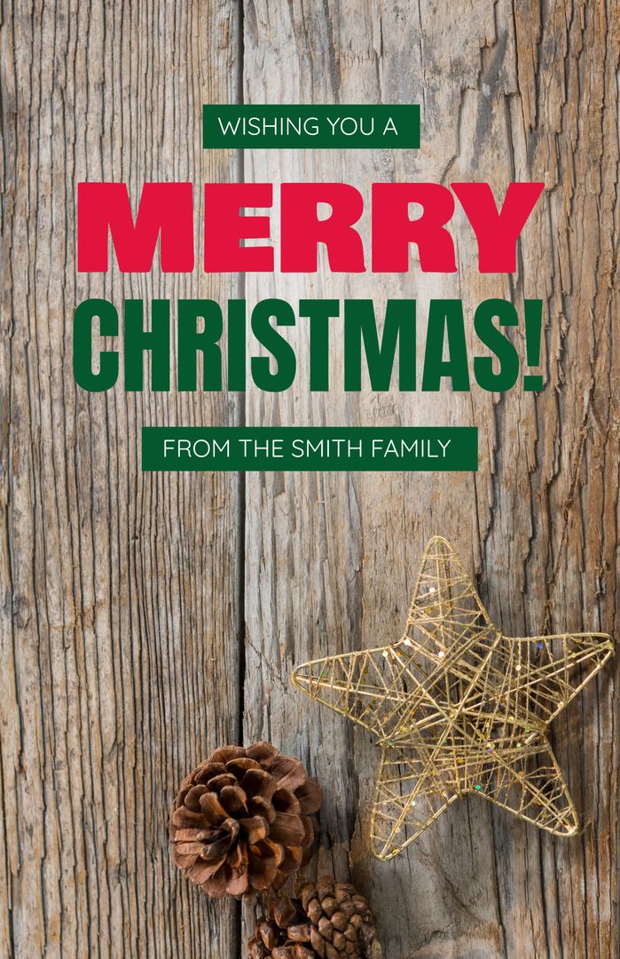 Rustic Christmas Greeting Card with Festive Typography