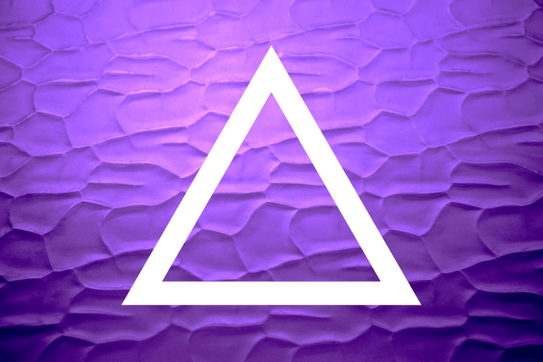 Transparent Triangle on Purple Textured Background Concept