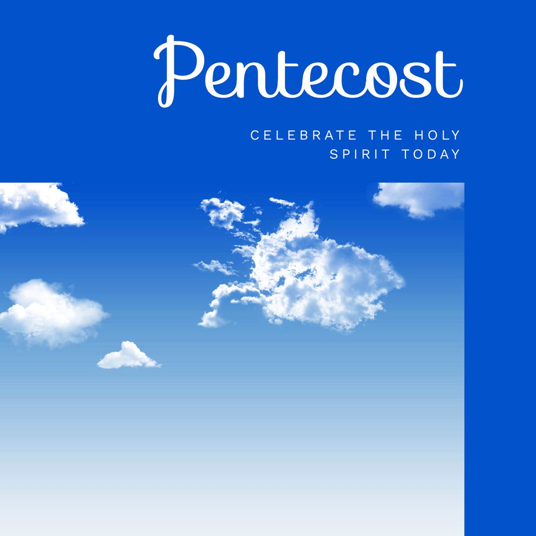 Pentecost Holy Spirit Celebration Design with Blue Sky - Download Free Stock Templates Pikwizard.com