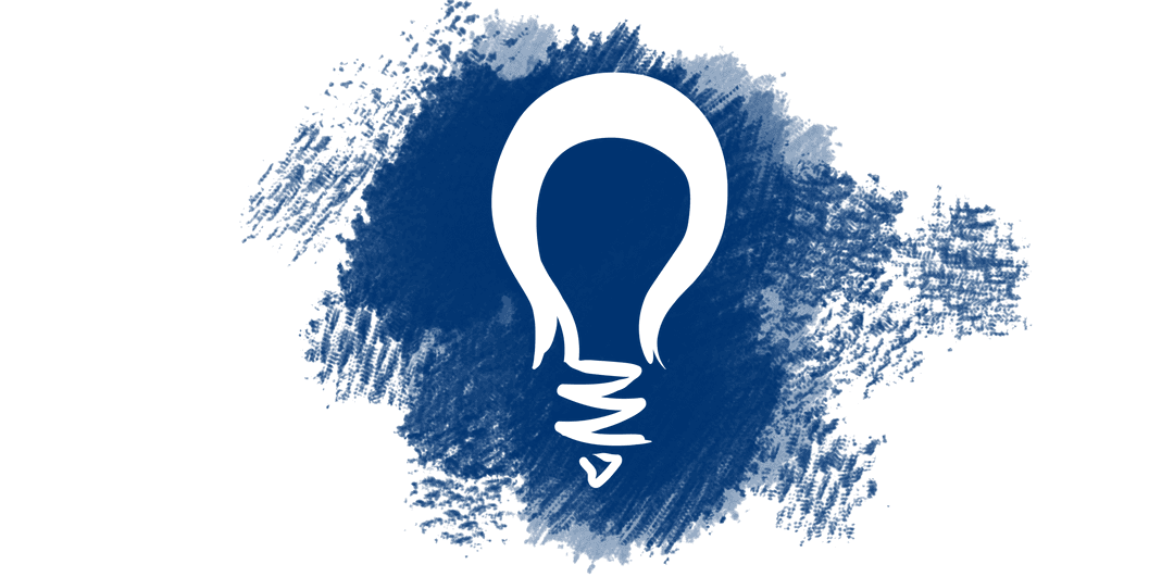 Transparent Light Bulb Symbol on Blue Ink Splash