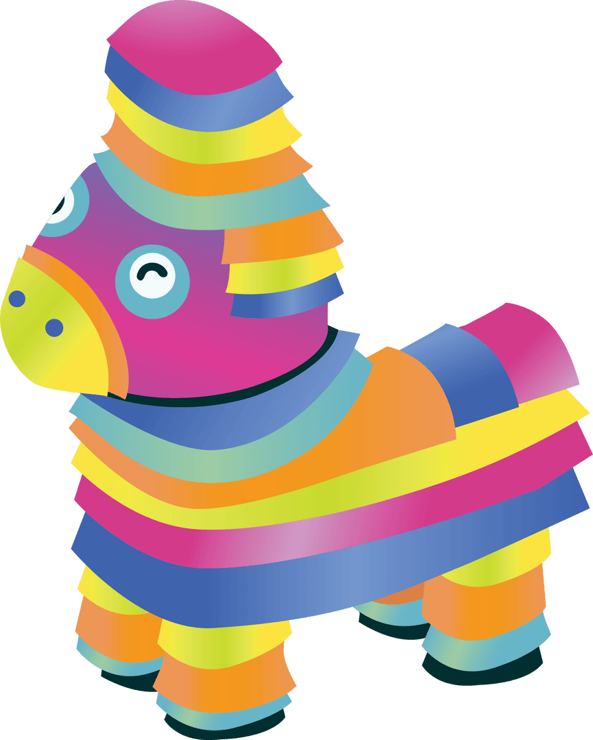 Colorful Pinata Illustration on Transparent Background