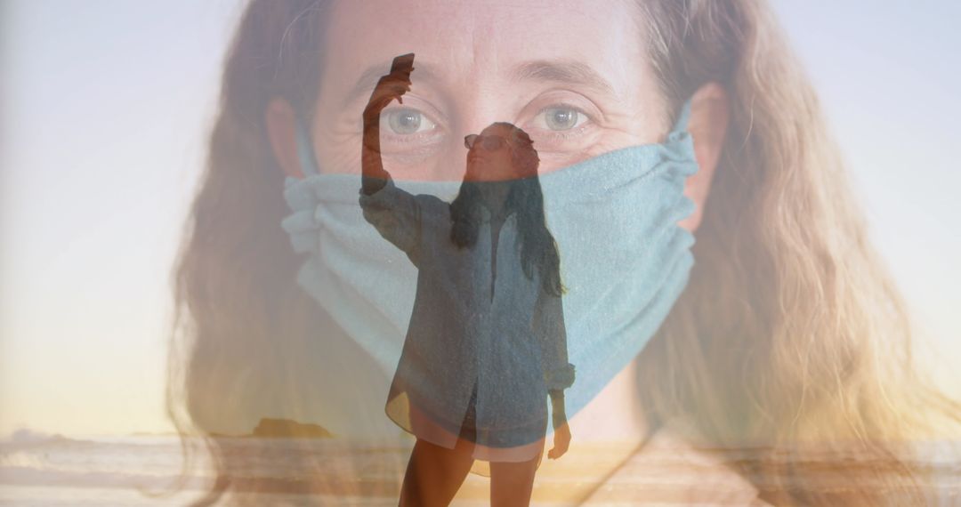 Double Exposure Concept of Pandemic and Freedom