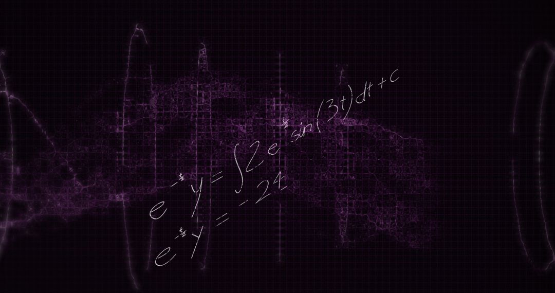 Mathematical Formulas on Black Background Abstract Digital Concept