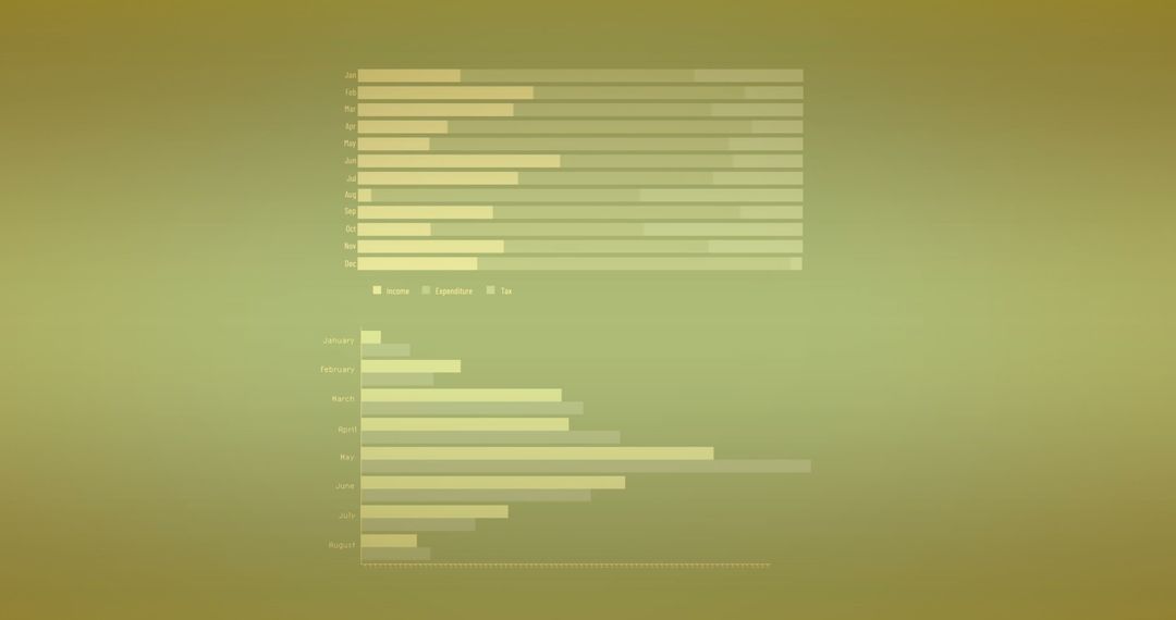 Digital Data Diagrams Over Green Background