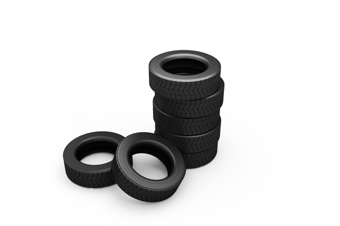 High Angle View of Stacked Black Tyre Isolated on Transparent Background - Download Free Stock Images Pikwizard.com